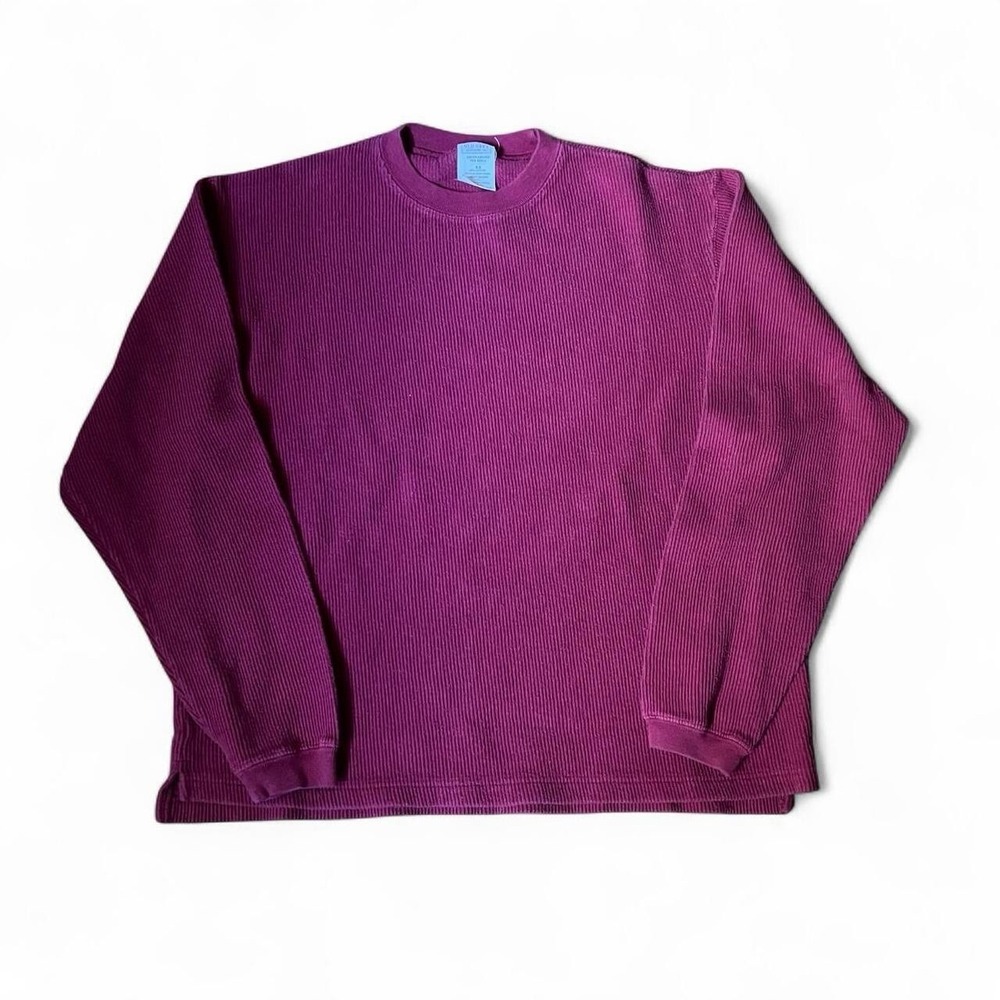Vintage Old Navy Red Crewneck Thermal Long Sleeve Shirt Skate 90s - Picture 1 of 3